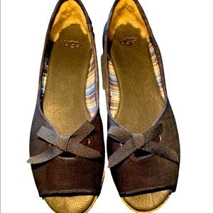 Ugg Canvas Peep Toe Shoes NWOT
